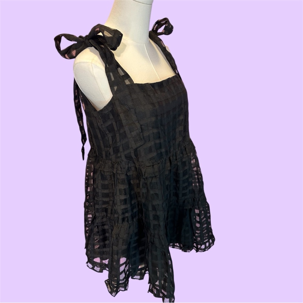 Entro Black Checkered Dress